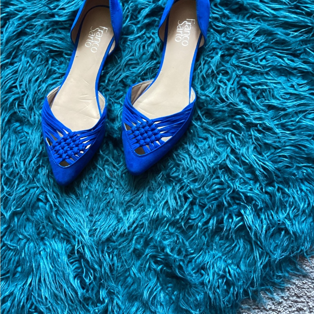 Franco Sarto Royal Blue Woven Suede Flats - Picture 7 of 7